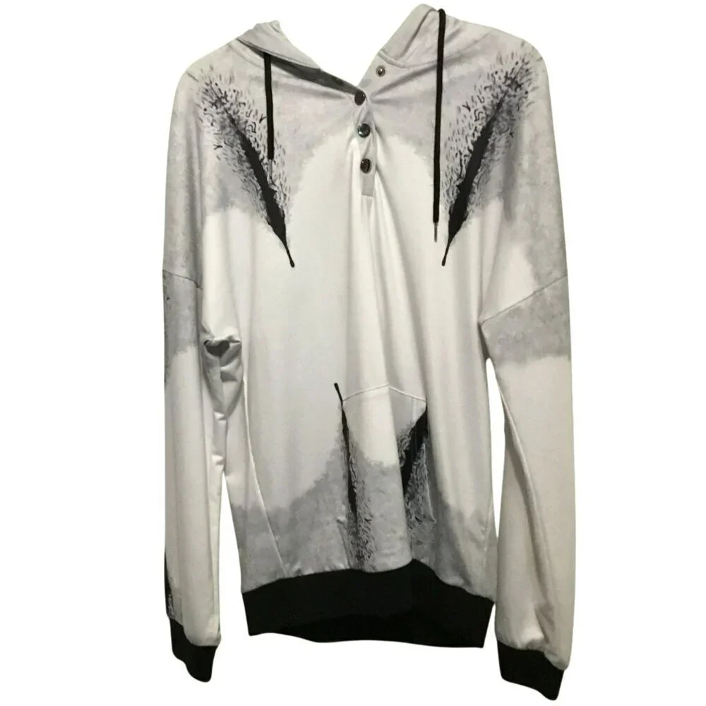 VIEACTIVEWEAR Hooded Sweatshirt Drop Shoulder Oversize Pullover Size Large Gray - Picture 1 of 11